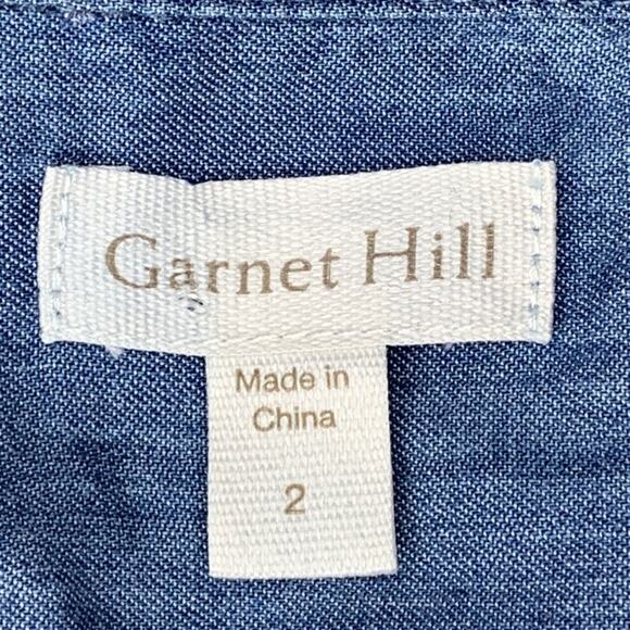 Garnet Hill NWOT Chambray Collared Shirt Dress Long Sleeve Button Down Size 2 - Picture 10 of 12
